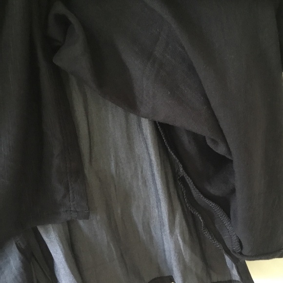 Dolan Left Coast Charcoal Gray Lucille Pleated Tie Neck Peasant Blouse - Picture 12 of 16